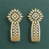 Cz Classic Earring With Mehndi 2 Tone Rhodium Plating