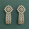 Cz Classic Earring With Mehndi 2 Tone Rhodium Plating
