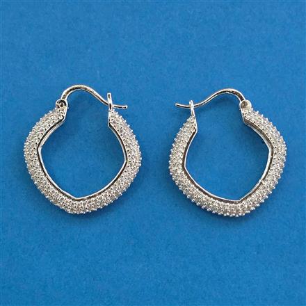 Cubic Zirconia Bali With Mehndi 2 Tone Rhodium Plating