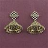 Cz Jhumki With Mehndi 2 Tone Rhodium Plating