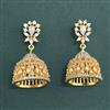 Cz Jhumki With Mehndi 2 Tone Rhodium Plating