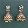 Cz Jhumki With Mehndi 2 Tone Rhodium Plating