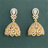 Cz Jhumki With Mehndi 2 Tone Rhodium Plating