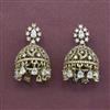 Cz Jhumki With Mehndi 2 Tone Rhodium Plating