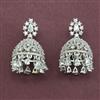Cz Jhumki With Mehndi 2 Tone Rhodium Plating