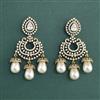 Cz Classic Earring With Mehndi 2 Tone Rhodium Plating