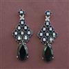 Cz Long Earring With Rhodium Plating
