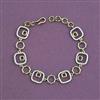 Cz Adjustable Bracelet With Mehndi 2 Tone Rhodium Plating