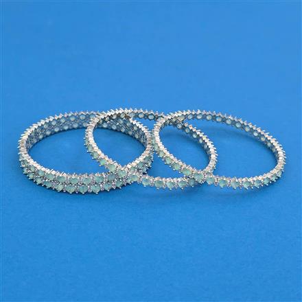 Cubic Zirconia Classic Bangles With Rhodium Plating