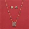 Cubic Zirconia Classic Pendant Set With 2 Tone Plating