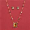 Cubic Zirconia Classic Pendant Set With 2 Tone Plating