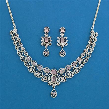 Cubic Zirconia Classic Necklace With Rhodium Plating