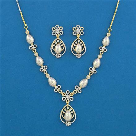 Cubic Zirconia Classic Necklace With 2 Tone Plating