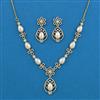 Cubic Zirconia Classic Necklace With Mehndi Rhodium Plating