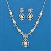 Cubic Zirconia Classic Necklace With Mehndi Rhodium Plating