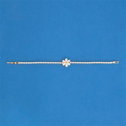 Cubic Zirconia Classic Bracelet With Gold Rhodium Plating