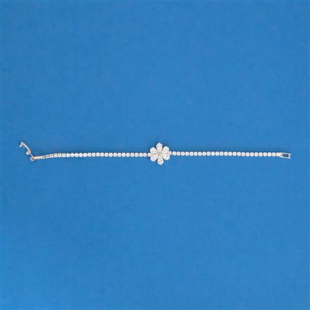 Cubic Zirconia Classic Bracelet With Gold Rhodium Plating
