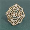 Cubic Zirconia Adjustable Ring With Mehndi Plating