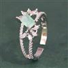 Cubic Zirconia Adjustable Ring With Rhodium Plating