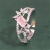 Cubic Zirconia Adjustable Ring With Rhodium Plating