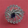 Cubic Zirconia Adjustable Ring With Rhodium Plating