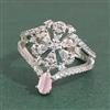 Cubic Zirconia Adjustable Ring With Rhodium Plating