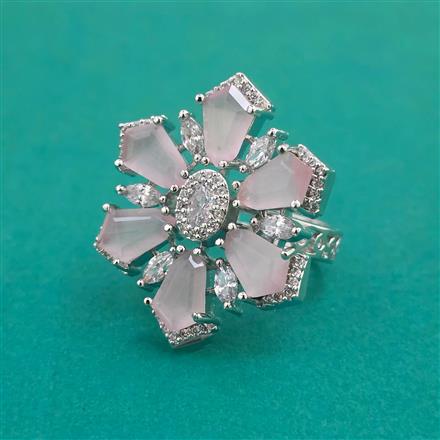 American Diamond Adjustable Ring With Rhodium Plating