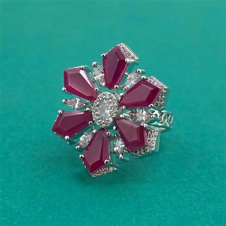 American Diamond Adjustable Ring With Rhodium Plating