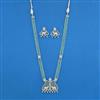 Cubic Zirconia Bandhai Pendant Set With Rhodium Plating