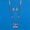 Cubic Zirconia Bandhai Pendant Set With Rhodium Plating