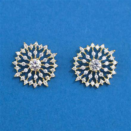 Cubic Zirconia Tops With Mehndi 2 Tone Rhodium Plating