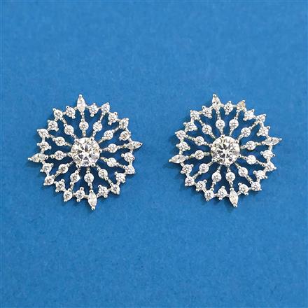 Cubic Zirconia Tops With Mehndi 2 Tone Rhodium Plating