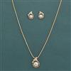 Cubic Zirconia Classic Pendant Set With Gold Plating Rhodium Plating