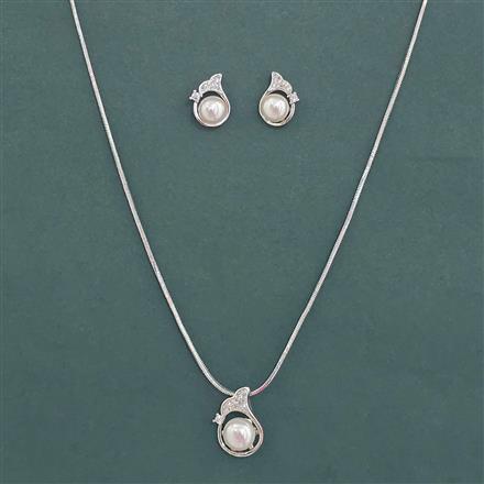 Cubic Zirconia Classic Pendant Set With Gold Plating Rhodium Plating