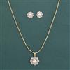 Cubic Zirconia Classic Pendant Set With Gold Plating Rhodium Plating