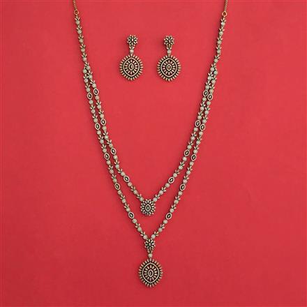 American Diamond Classic Necklace with Rhodium Plating
