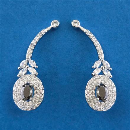 American Diamond Earcuff with Rhodium Plating