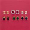 Cubic Zirconia Changeable Earring with 2 Tone Plating