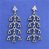 American Diamond Long Earring With Rhodium Plating