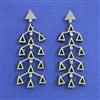 American Diamond Long Earring With Rhodium Plating