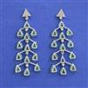 American Diamond Long Earring With Rhodium Plating