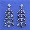 American Diamond Long Earring With Rhodium Plating