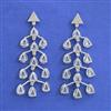 American Diamond Long Earring With Rhodium Plating
