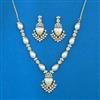 Cubic Zirconia Pearl Necklace With 2 Tone Plating