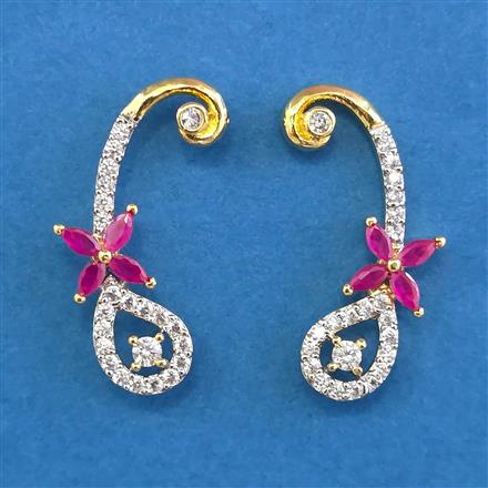 American Diamond Classic Earring With 2 Tone Plating