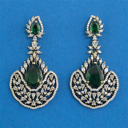 Cubic Zirconia Classic Earring With Mehndi Plating