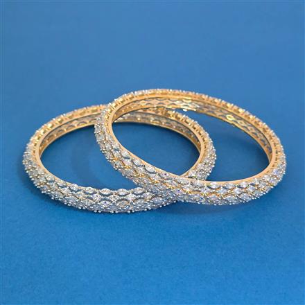 Cubic Zirconia Classic Bangles With 2 Tone Plating