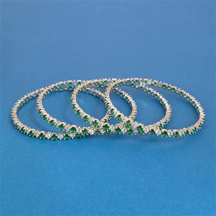 Cubic Zirconia Classic Bangles With Rhodium Plating