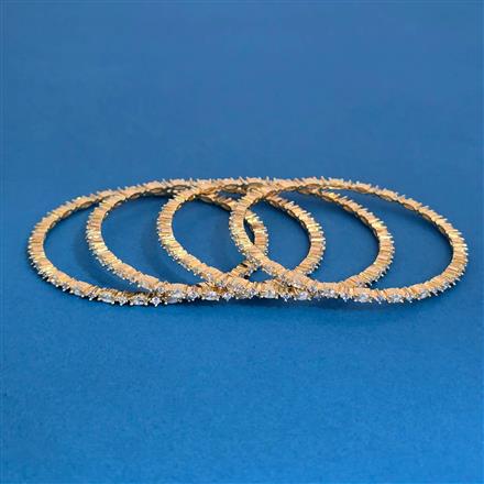 Cubic Zirconia Classic Bangles With 2 Tone Plating