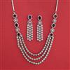 American Diamond Classic Necklace With Rhodium Plating